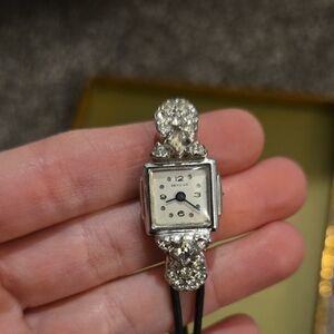 Geneva Women's Silver and Black Jewelry Watch